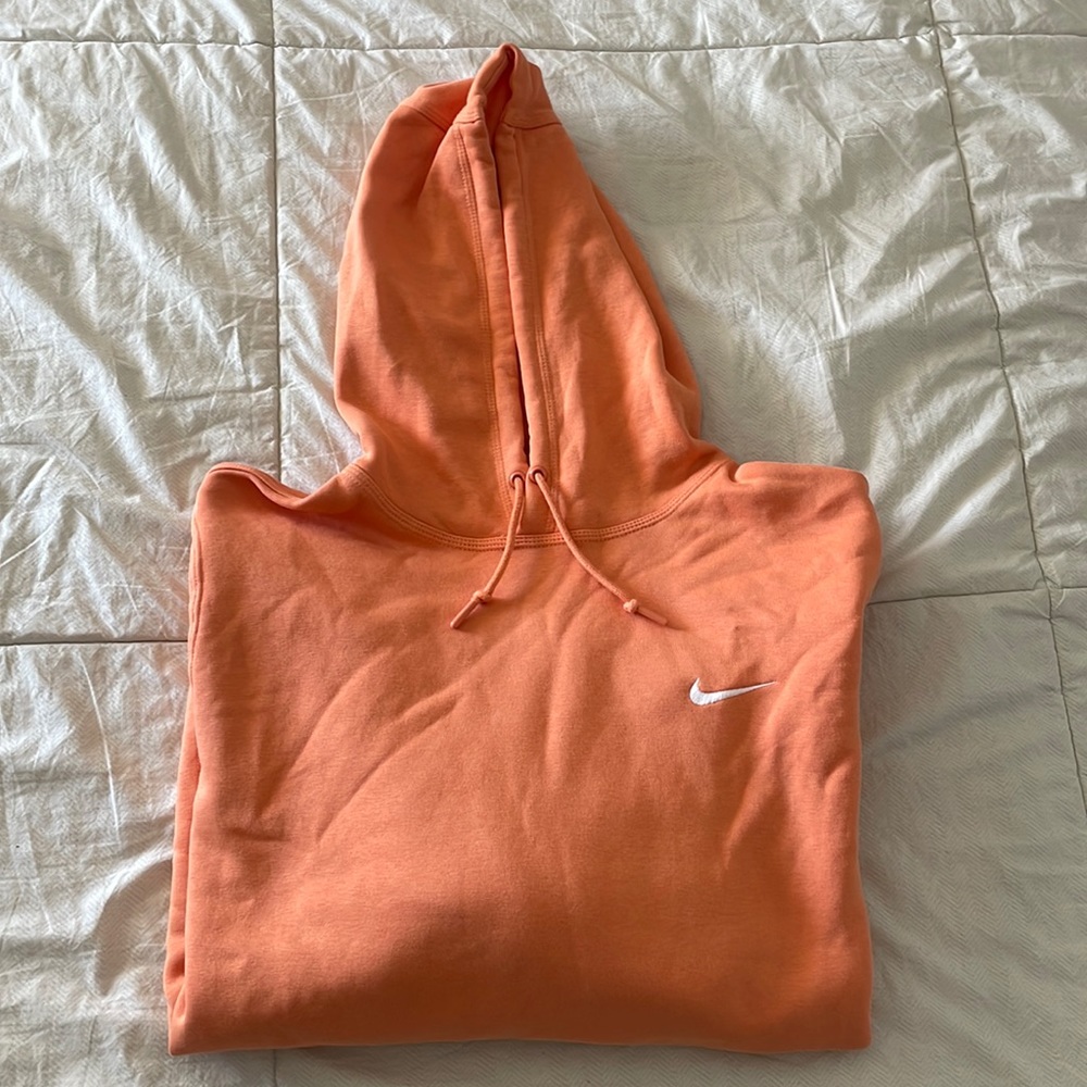 oversized nike peach hoodie